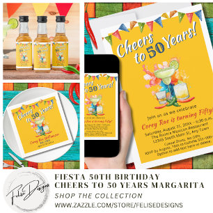 Adesivo Redondo Fiesta Theme Birthday Obrigado - 50º Personalizado