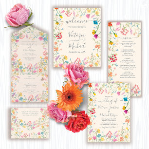 Delicate Wildflower jardim floral Casamento RSVP