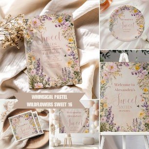 Convite Pastel Selvagens Rosa Romântico 16 Flores Doces Co