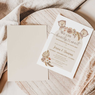 Convite Twindi Jogo Jogo Urso Dourado Balões de Teddy Bear