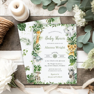 Convite Galinha verde-chic Selva-branca