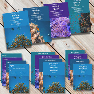 Convite Marinho Mar Submarino Recifes de Peixes Oceanos Ca