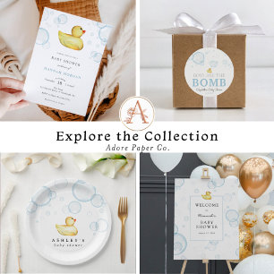 Convite para Chá de fraldas de Pato de Borracha