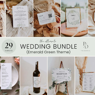 Convite Modelo de Jogo de Calçado de Casamento Verde Emera