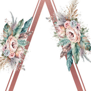 Convite Chá Dourado Boho Casais Floral