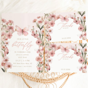 Convite Primeiro aniversario das Nossas Pequenas Borboleta