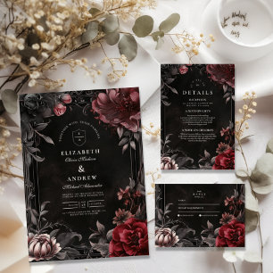 Cartão De Agradecimento Casamento Floral Vitoriano Art Nouveau