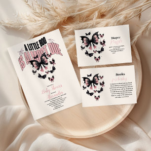 Cartão De Informações Livros de Chá de fraldas do Dia das Bruxas, cor-de