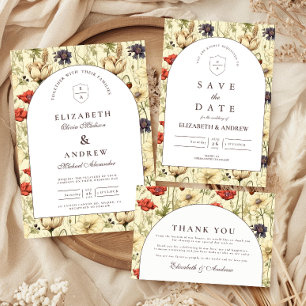 Cartão RSVP Casamento Floral Romântico de Outono
