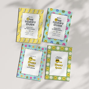 Convite "Um Cara Feliz" - Festa de primeiro aniversario do