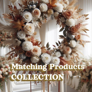 Prato De Papel Rosas brancas caem abóboras