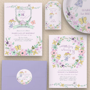 Adesivo Redondo Obrigado Fada Flower Garden Lilac