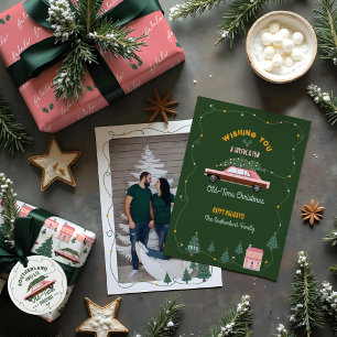 Caneca De Café Em Dois Tons Entrega de Árvore de Natal de Carro vintage Rosa d