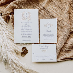 Adesivo Redondo Convite Formal Mínimo Laurel para Casamento K310