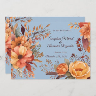 Convite Fall Watercolor Rustic Floral Salvar Data