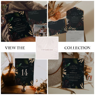 Convite Rosa de Borgonha Veludo Escuro   Casamento no inve