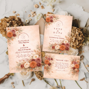 Reserve A Data Casamento Floral Romântico de Outono