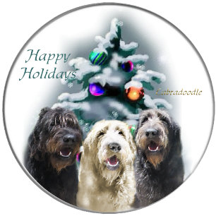 Cartão De Festividades Presentes de Natal Labradoodle