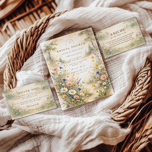 Convite Chá de Bebê Cor-de-Rosa e Azul Meadow