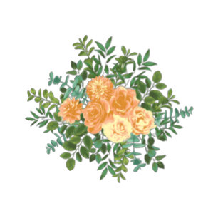 Convite Peach Peony & Rosa Floral Weding Date (Salvar data