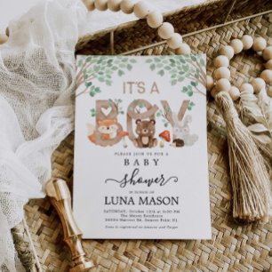 Woodland Gênero Convite Neutro ao Chá de fraldas