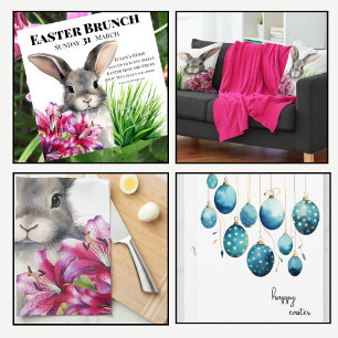 Convite Bunny e Stargazer Lily para Páscoa