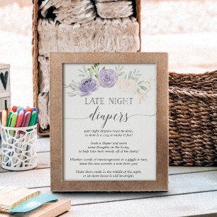 Convite para Chá de fraldas Púrpura Pastel