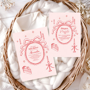 Cartão De Informações Desenhar a Porta Desenhada do Chá de fraldas do Ar