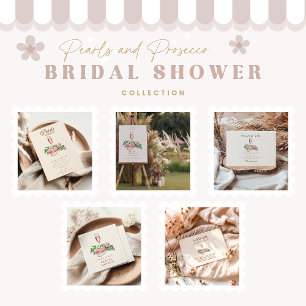 Convite Pearls de Rosa Blush e Chá de panela Prosecco