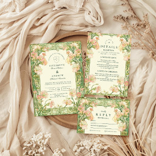 Reserve A Data Art Nouveau Pink Sweet Pea Weding