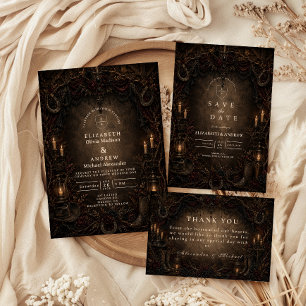 Convite Casamento Country Goth Ocidental