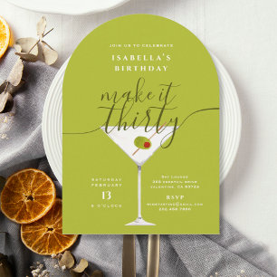 Adesivo Redondo Faça-o 30° Partido aniversário de 30 anos Martini 