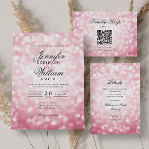 Reserve A Data Luzes de Bokeh Cor-de-Rosa Blush do Script Elegant