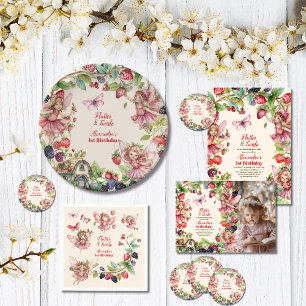 Papel De Presente Primeiro aniversario de Pixie do Jardim de Morango