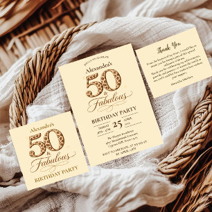 Cartão De Agradecimento Leopard Neutro 50 & Incrível Aniversário