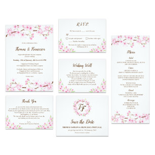 Convite Cherry Blossoms Watercolor Invitation