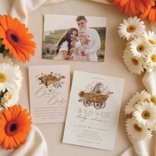 Convite Boots & Botles Pink Cowgirl Western Chá de fraldas