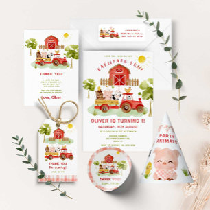 Convite Festa de segundo aniversário dos animais da explor