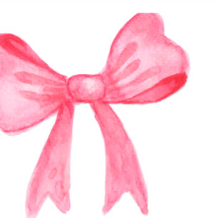 Cartão De Notas Arco Coquette em Aquarela Rosa