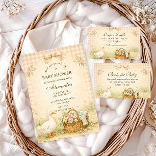 Convite Chá de Bebê da Primavera da Goose Silvestre Capric