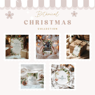 Convite Vintage Ornament Botanical Christmas Party