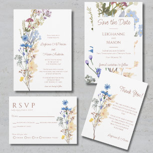 Cartão De Agradecimento Wildflower Wedding