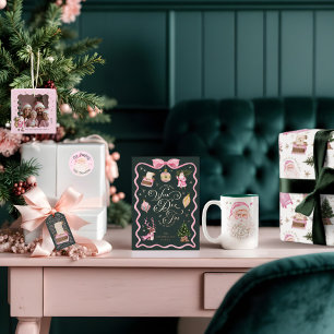 Convite Cacau e Biscoitos Festa de Natal Papais noeis Retr