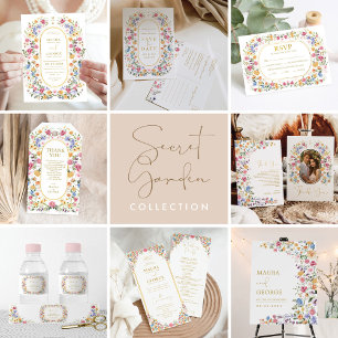 Cartão RSVP de Casamento de Boho Wildflower Colorf