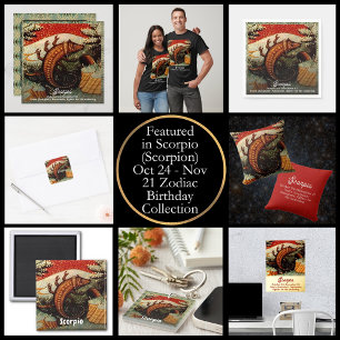 Adesivo Quadrado Scorpio - Sinal Escorpião Zodíaco Aniversário