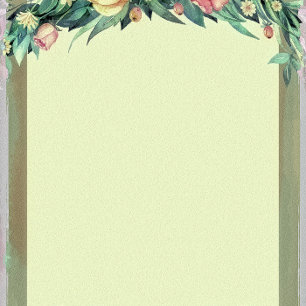 Convite Recepção de Casamento Floral em Aquarela Verde e R