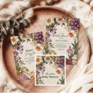 Convite Chá de fraldas Victorian Art Nouveau