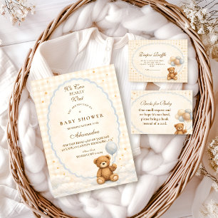 Cartão De Informações Sorteio de Fraldas de Urso Teddy We Can Bearly Wai