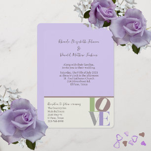 Convite de casamento Modern LOVE