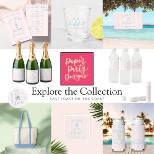 Convite Último brinde no Concurso de Bachelorette Costeira